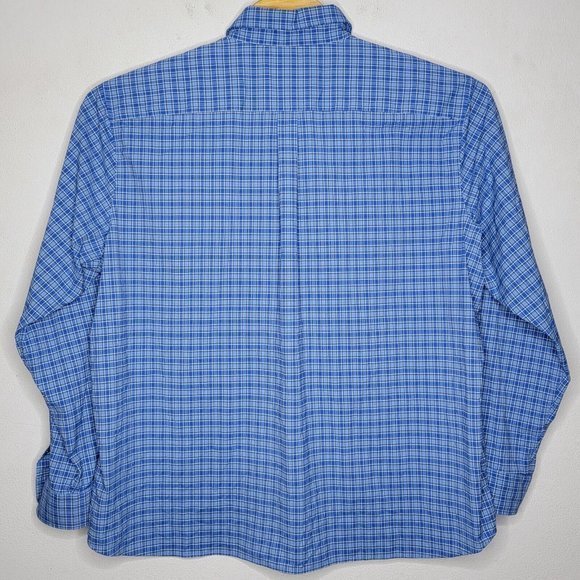 Vineyard Vines 2XL OTG Performance Blue Plaid Long Sleeve Button Front‎ Shirt - Picture 3 of 4
